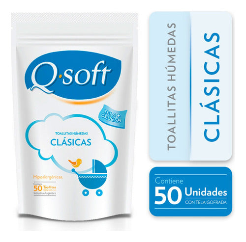 Kit Toallitas Húmedas Para Bebé Q-soft Clásicas 50u X3 2