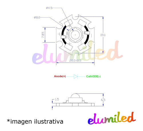 Led Estrella 5w Verde Alta Potencia Alto Brillo 2