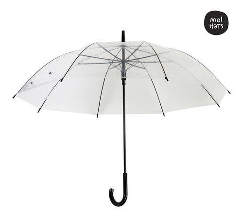 Mol Hats Large Transparent POE Umbrella for Rain Events 8 Panels HQ 1