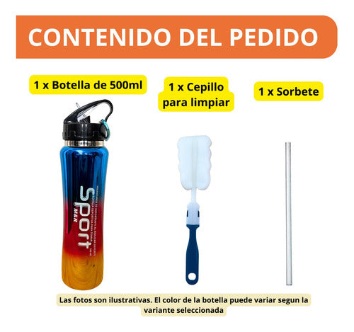 Gxtronics Botella Termica 500 Ml Deportiva Gimnasio Acero Inoxidable 1