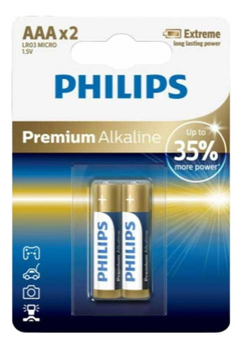 Pila Premium Alcalina Philips Aaa (2 Unidades) 0