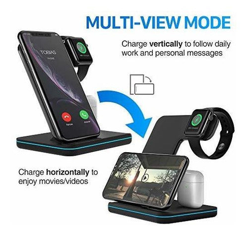 MOING Wireless Charging Station, 3 in 1, Fast Qi Charger 2