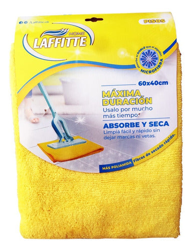 Laffitte Trapo Paño Limpia Pisos Microfibra 60x40 Cm Limpieza Hogar + 0