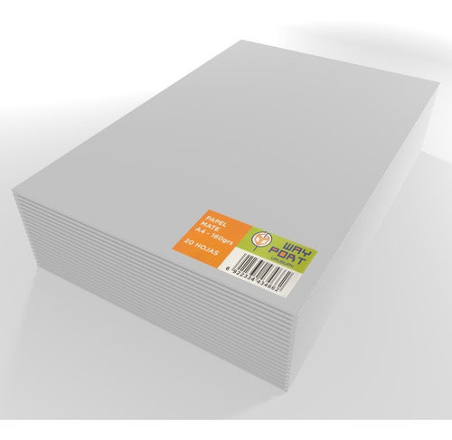 Wayport 3 Packages Matte Coated A4 Paper, 160g, 60 Sheets 0