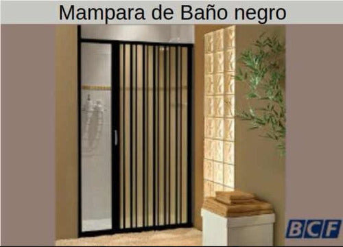 BCF Mampara Baño Plegable PVC Negra 1.30 X 1.85 Altura 1