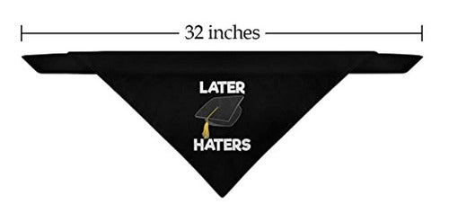 Graphics and More Mas Tarde Haters Graduation Cap Dog Pet Bandana Black 1