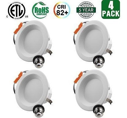 4  Led Retrofit Puede Iluminar Trim Empotrado Blanco Cálido 0