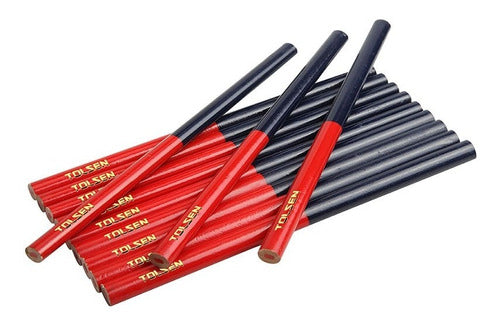 Tolsen Double Color Carpenter Pencil Blue/Red 12 Units 42022 0