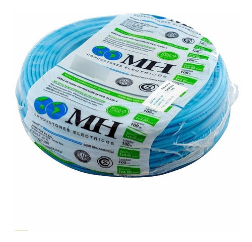 MH Cable Unipolar 4 Mm Normalizado Iram Celeste X 100 Mts 0