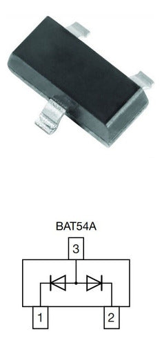 VISHAY 5 X Schottky Diode BAT54A SMD 30V 200mA Common Anode SOT-23 4