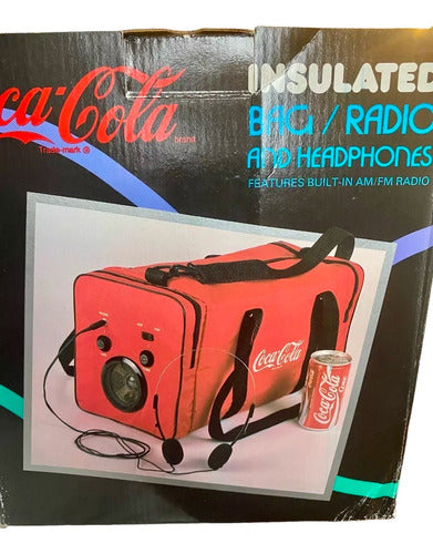 Vintage Coca-Cola Radio with Built-In Thermal Bag and Small Headphones 2