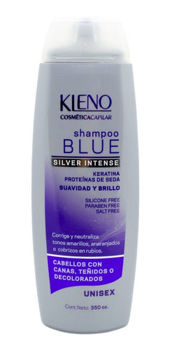 Kleno Kit Blue Matizador Silver Shampoo + Mascara Teñidos 1