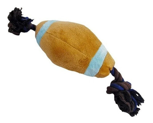 Oasis Large Rugby-Type Stuffed Toy Squeaker for Pets - Light Blue 3