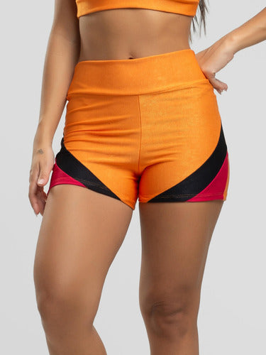 Short Curto Feminino Suplex Cintura Alta Moda Fitness 0