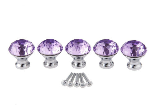 Crystal Diamond 5 Pcs Cupboard/Cabinet Dresser/Drawer/Wardrobe Handle Pull 0