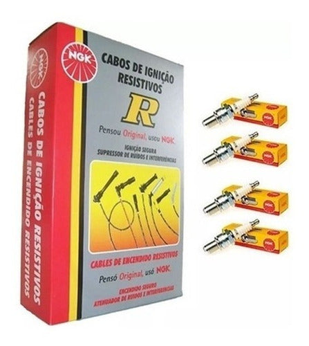NGK Cables and Spark Plugs Fiat Punto 1.4 8v Fire GNC Compatible 0