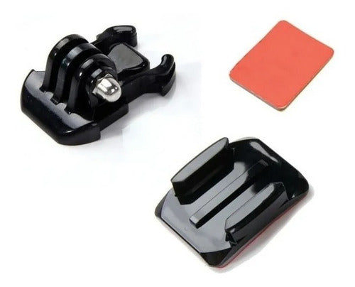 Accesorio Gopro Kit Montaje Curvo Para Casco Clip Hebilla 1