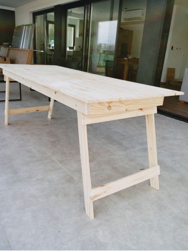 Folding Pine Wood Table 0.70 x 2.00 Meters (Outdoor Kitchen) 2