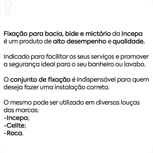 Fixacao Para Bacia/bide/lavatorio Roca/incepa S-10 Cromado 6