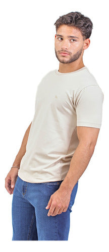 Men's Beige Slim Fit Lycra Jersey T-shirt, Bravo J.T.S Up to 3XL 1