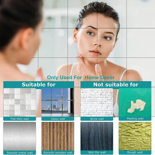 Darenyi Self-Adhesive Acrylic Mirror Tiles - 20cm x 25cm - 6 Pack 3