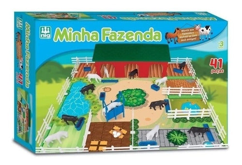 Jogo Minha Fazenda 41 Pecas Animais Nig Novo 0