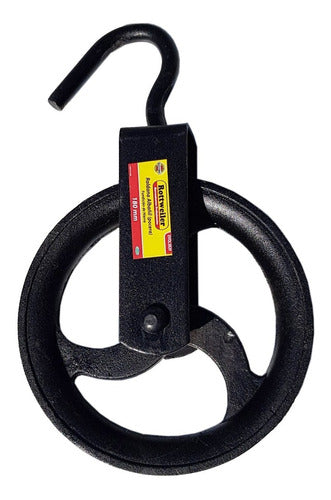 Reinforced Masonry Iron Pulley Ø 180mm with Hook by Rottweiler 0