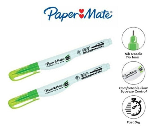 Lápiz Corrector Liquid Paper - Punta Fina -7 Ml X 2 Unidades 1