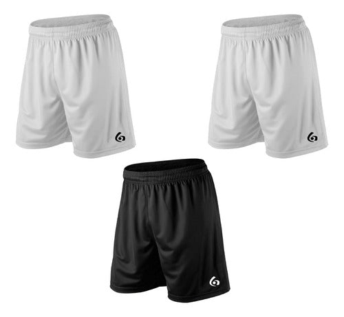 Pack of 3 Gol De Oro Pro Elite Shorts - Soccer Running Basketball 41