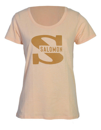 Salomon Remera Salomon Ss Tee Mujer Apricot Ice Heather 4