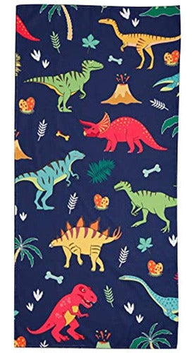 Livilan - Large & Soft Beach Towel for Kids with Dinosaur Design 0