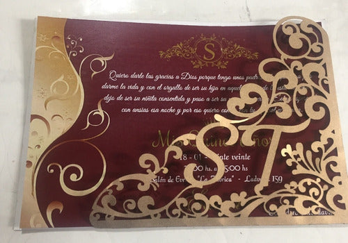 25 Laser Cut Wedding Quinceañera Cards with Envelopes M41 5