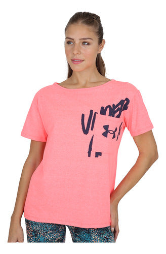 Under Armour Oversized Training T-Shirt for Women in Pink 3