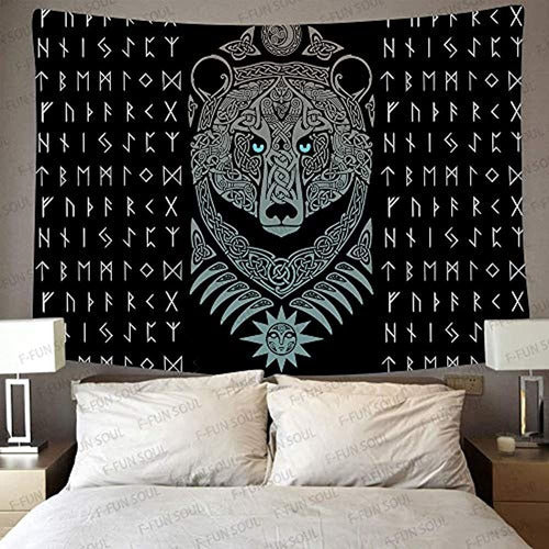 F-fun Soul Tapiz Vikingo, Grande 80x60 Pulgadas Decoración V 1