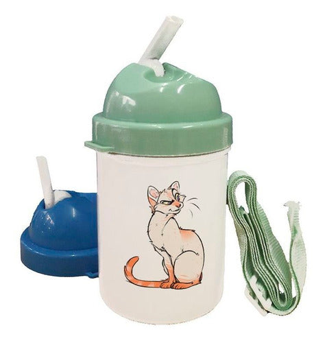 Tienda Cubik Cantimplora Gato Naranja Dibujo 0