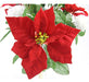 Admired By Nature GPB0707-RD/WT Faux Velvet Poinsettia Carnation Berry X'mas Bush 1