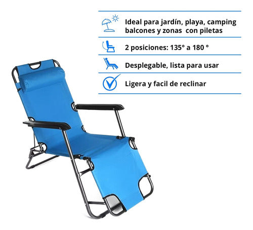 Pesca Online Silla Reposera Plegable Camping Playera Jardín Reforzada 1