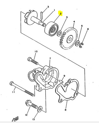 Yamaha Water Pump Seal Retainer Original Yamaha Dt 125 R Agua 0