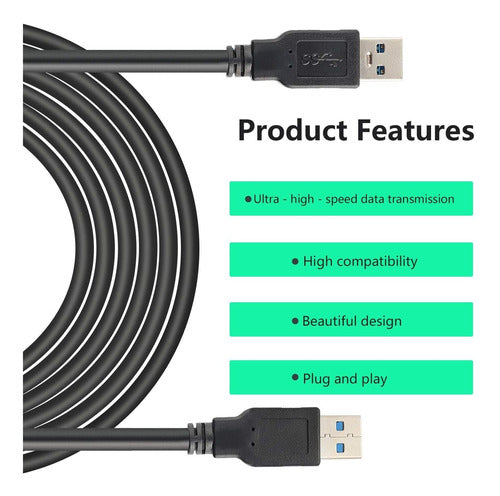 Pasow Usb 3.0 A Macho A Macho, 10 Pies/negro/28 Awg 1