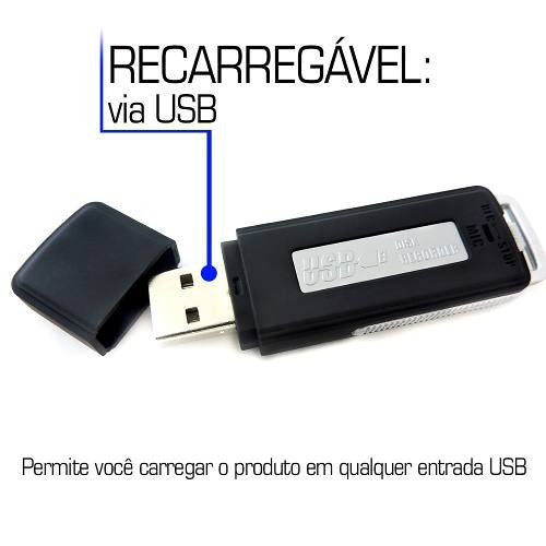 Pen Drive Espiao Microfone Gravar A Voz Gravador De Sons Ba1 1