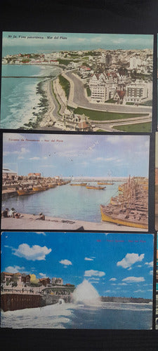 Postales Mar Del Plata Lote X 6 Faro Puerto Playa 1