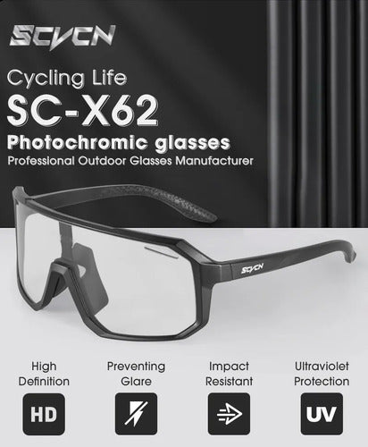 Sports Photocromatic Sunglasses SCVCN Black Frame 4
