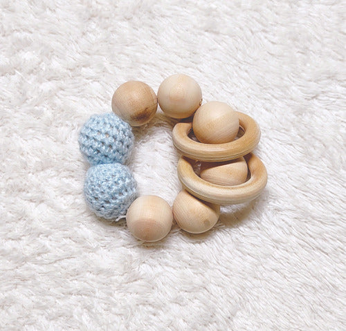 Micaela Crochet Wooden Crochet Rattle Bracelet Montessori Toy 4