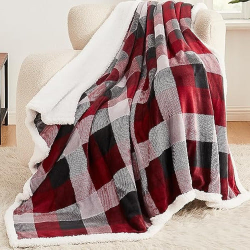 L'AGRATY Sherpa Blanket – Cozy Plush Fleece Throw 0