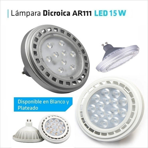 Hogar Liniers Lampara Led Ar111 Cuerpo Gris 15w Gu10 220v Foco Iluminacion 2