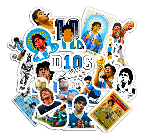 Valu Gráfica Creativa Stickers Maradona El Diego Pack X20 Souvenirs Regalos 0