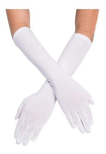 Juanalalo Cotillón White Charleston Gloves for Women Halloween 55cm C612 0