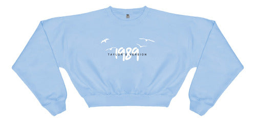 Light Blue Short Rustic Cotton Sweatshirt - 1989 Taylor's Version - Swift 0