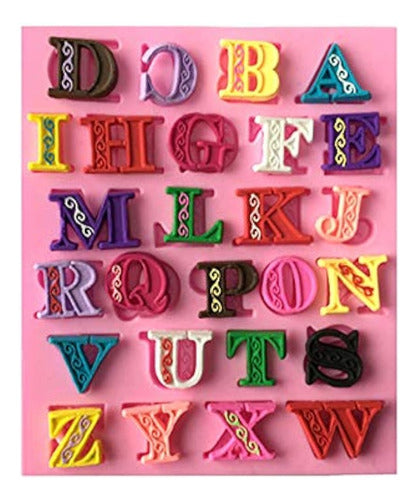 Qaxlry Fondant Letter Mold - 3D Alphabet and Number Silicone Molds for Cake Decoration 0