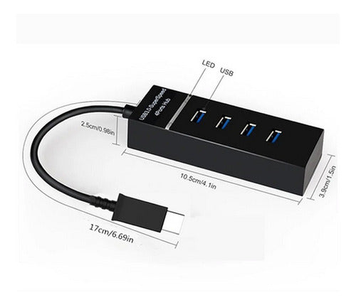 Generic USB-C Hub with 4 USB 3.0 Type A Ports 1